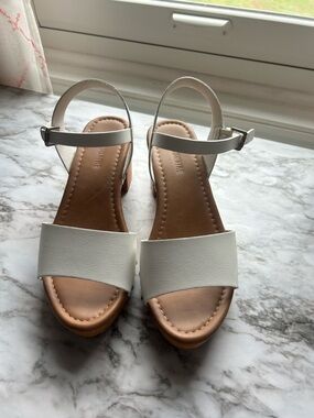White Ankle-Strap Sandals with Padded Footbed